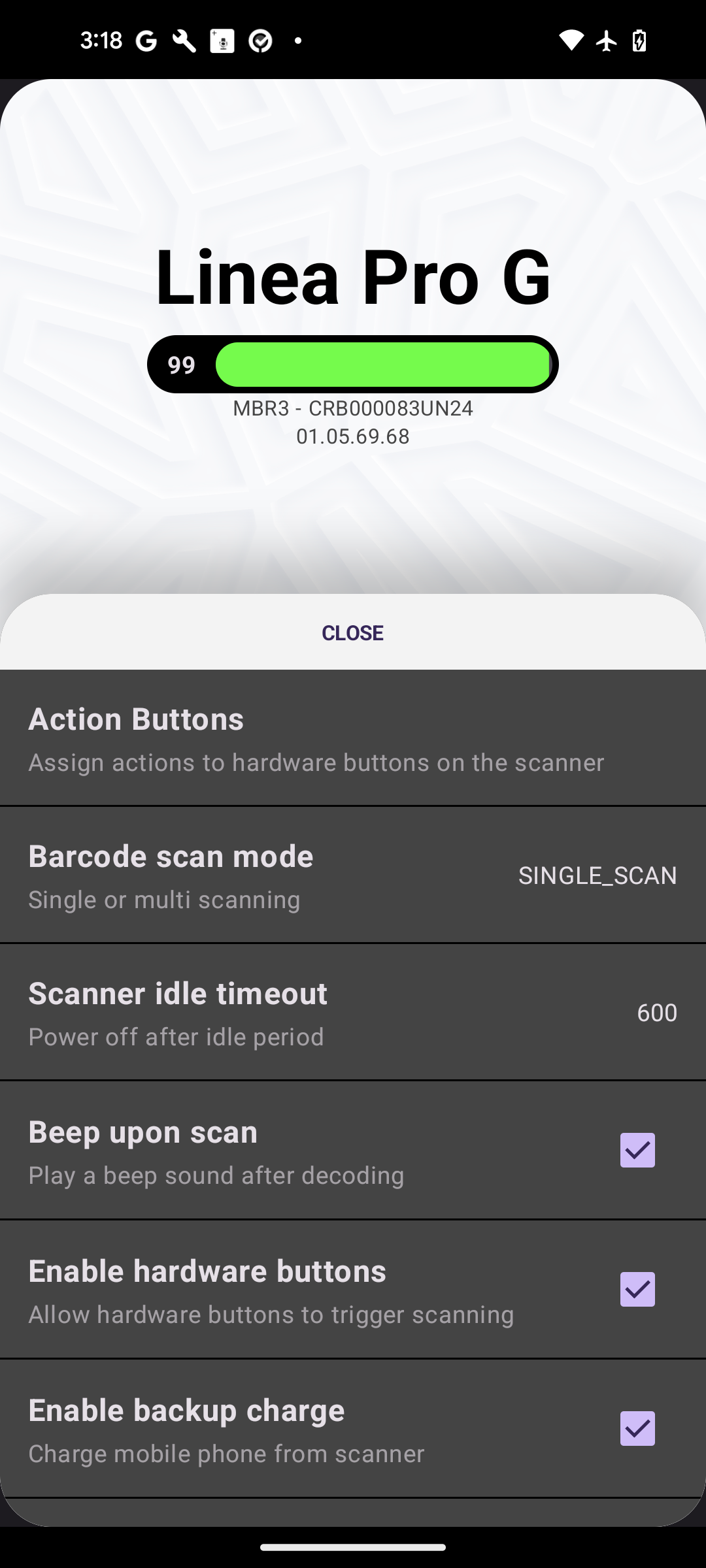 Action Buttons Menu
