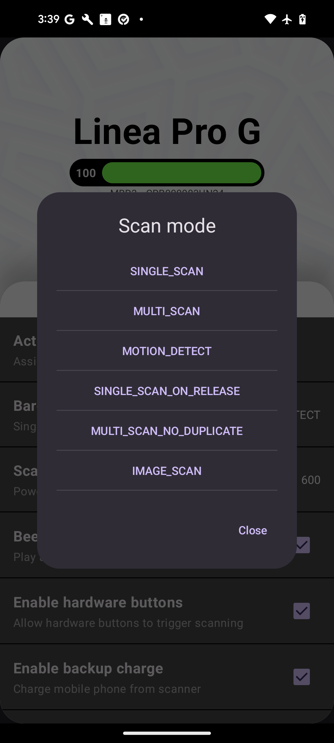 Barcode Options