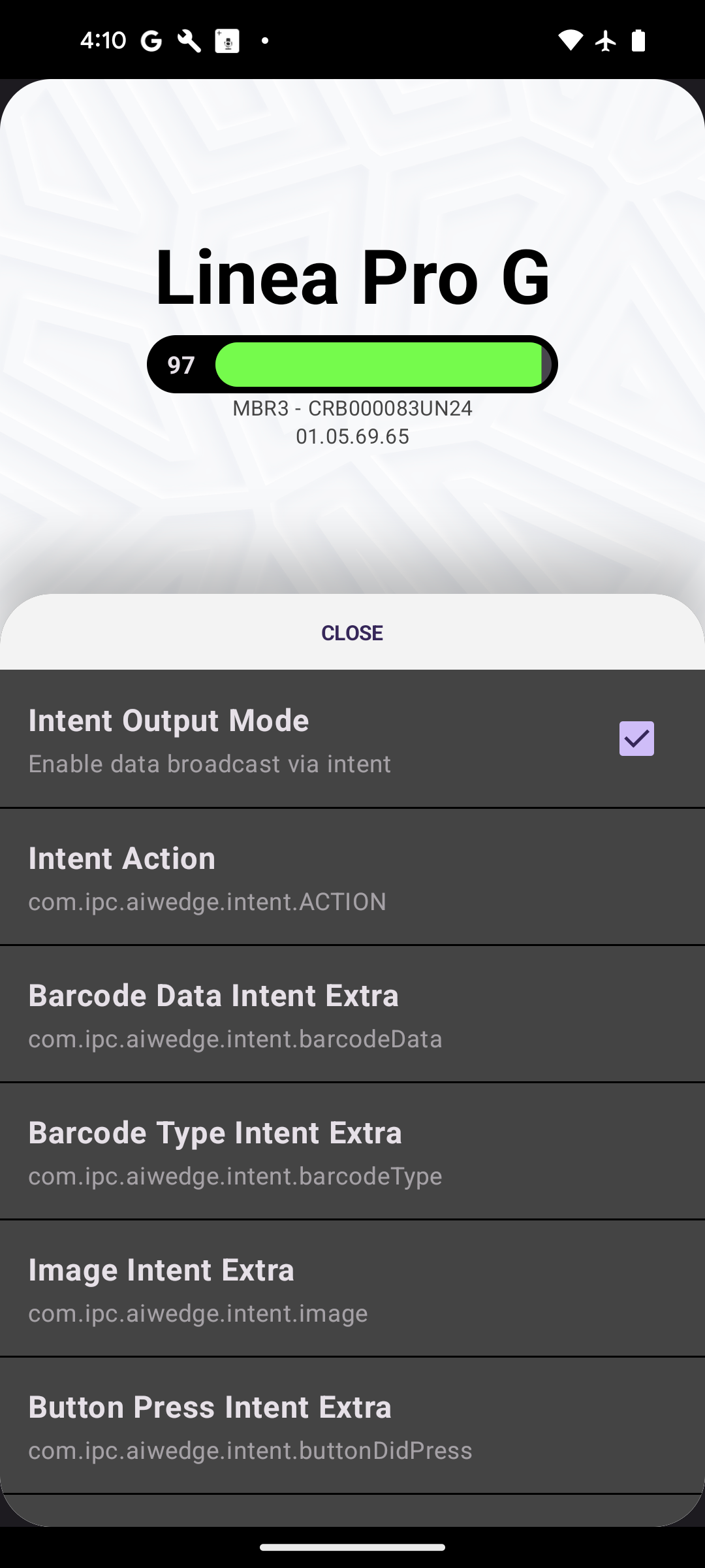 Intent Mode options