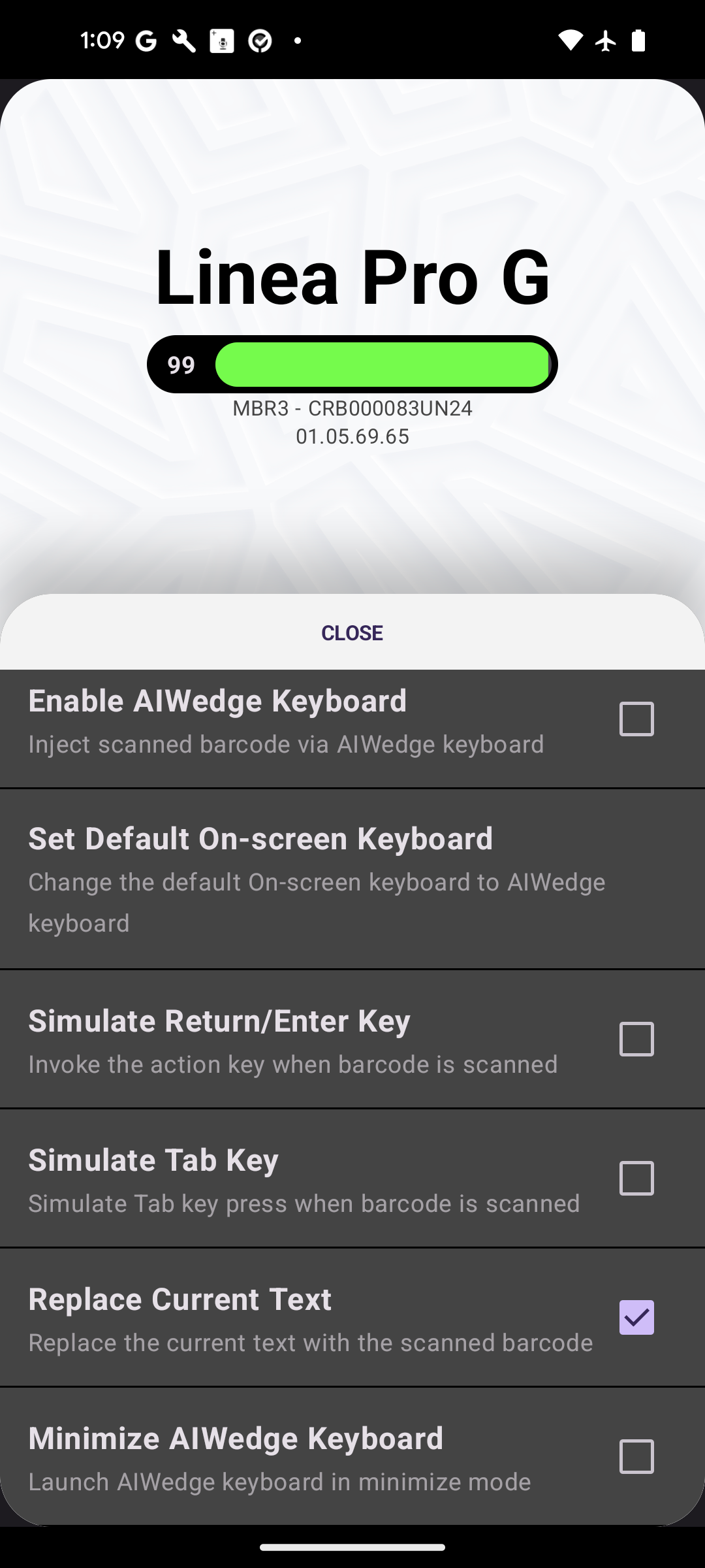 Keyboard Mode options continue