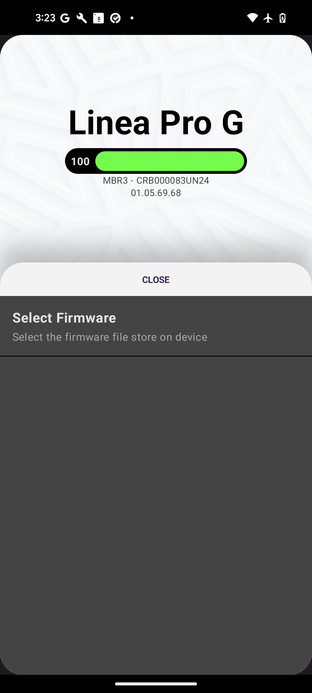 Select Firmware Menu